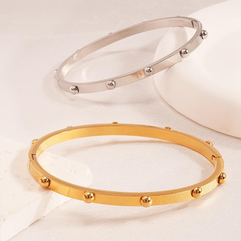 Titanium steel bracelet gold high version temperament zircon bracelet women's light luxury fashion elegance does not fade simple bracelet