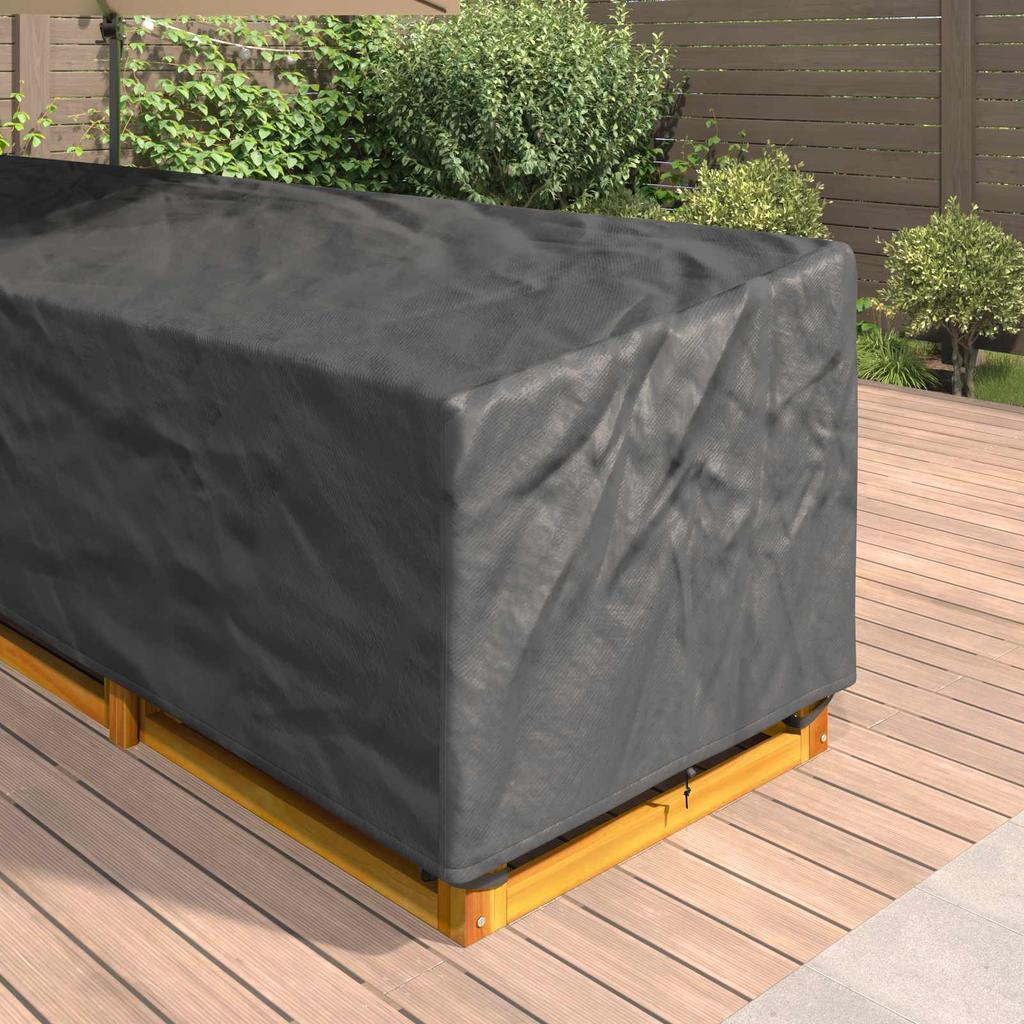 Waterproof L Shaped Furniture Cover 210D Oxford UV Resistant Patio Sectional Sofa Protector Garden Terrace Couch Shield Carry Bag 355x275x80cm