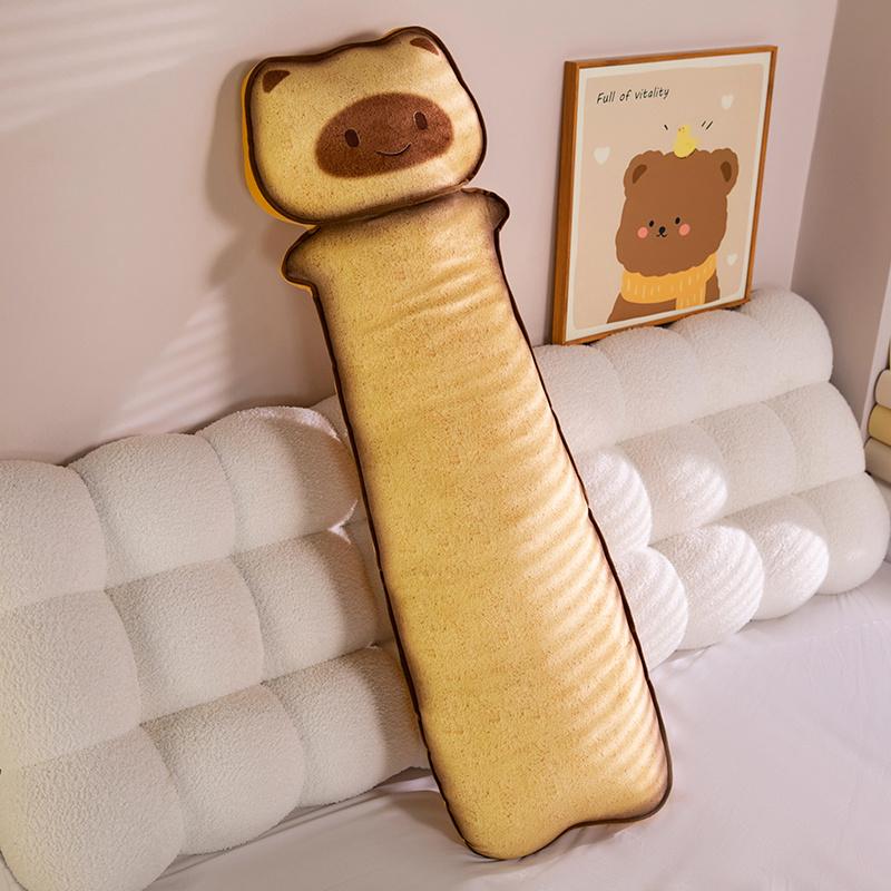 90-110cm New Stuffed Long Pillow Cute Cartoon Toast Cat Shape Plush Toys Cushion for Sofa Chair Home Decoration Long Pillow Gift