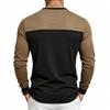 Men's Loose Fit Long Sleeve Shirt with Color Block Button Placket Casual Commute Top