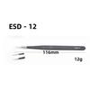 Black Anti-static Stainless Steel Bent Tip Tweezers Set for Nail Art, Journaling, and Household Use