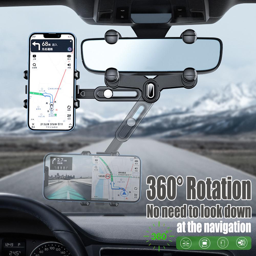 Handyhalterung Clips Handy GPS Halter Ständer Einziehbar Auto Innenraumspiegel Handyhalter Rückspiegel Handyhalterung