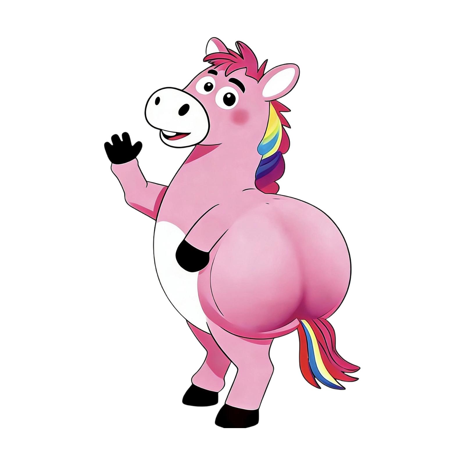 Flattering, Squeezable, 3D Cartoon  With A Large, Cute Rear End—a Stress-relief Toy For Venting Emotions; New Year’s Decorative Bumper Sticker.