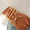 5pcs/set Stack Bead Ball Imitation Pearl Bracelet Set Bow String Bead Bracelet Set  Women's
