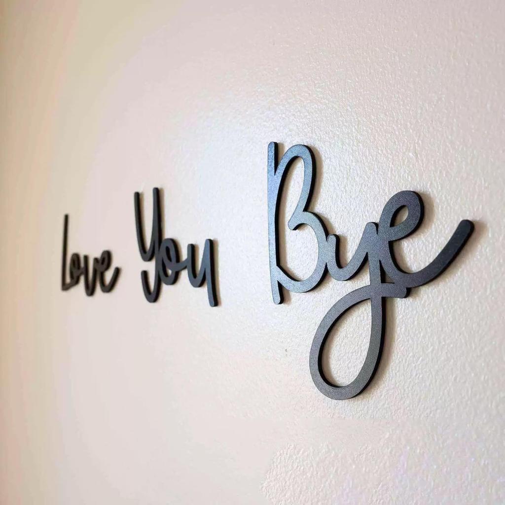 Love You Bye Sign Above Door, Bye Love You Wooden Script Sign Hallway Home Door, Wood Entryway Decor Door Topper, Express Love and Warm Family Sign