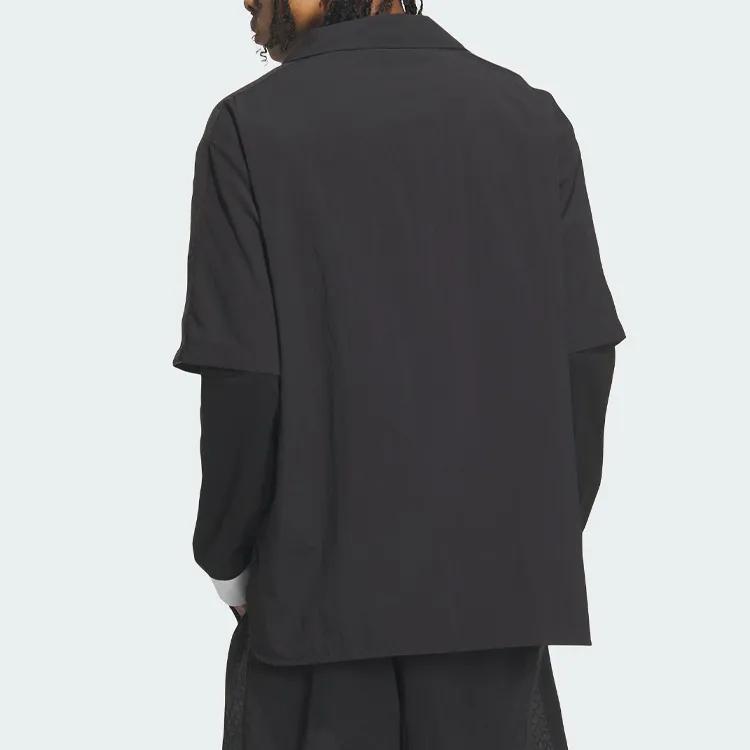 Adidas Originals Shirts Unisex Black Cuban Collar Moderate Shirt (Unisex) Shirts IN1033