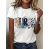Women Plus Size Nurse Themed T-Shirt Glitter Leopard Polka-Dot NURS Floral Stethoscope Healthcare Casual Fun Top