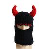 New Hand-Knitted Velvet Rabbit Ear Hat with Devil Horns - Warm, Thick, Sweet, and Stylish Spicy Girl Face Mask
