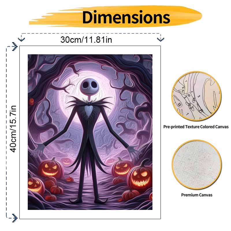 Disney Jack Skellington Oil Paint by Numbers Painting Kit Hand Painted Home Decor Gift
