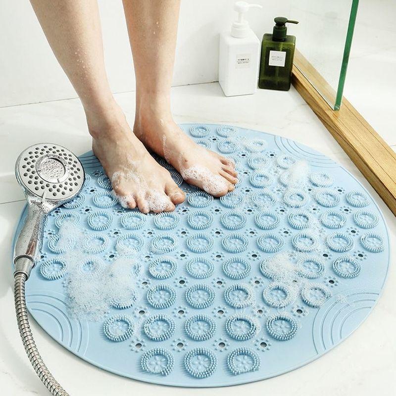 Round Waterproof Anti-Slip Bathroom Mat for Shower, Toilet, and Home