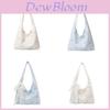 Canvas Tote Bag With Butterfly Knot Print For Daily School And Commuting Use