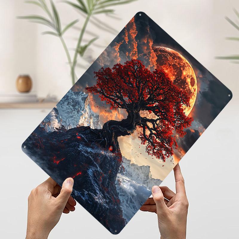 The Ashen World Tree Metal Poster Customized Wall Art Retro Vintage Tinplate Signs for Man Cave Bathroom Decor Decoration Gaming