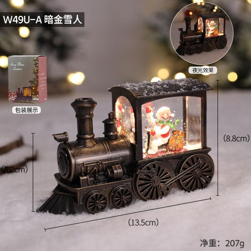 Santa Claus Snowman Christmas Gift Christmas Eve Music Box Train Music Box Crystal Ball Ornaments Table Decoration