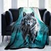 1PC Black White Wolf Contrast Plush Blanket Suitable All Seasons Soft Comfortable Sofa Office Outdoor Travel Home Use