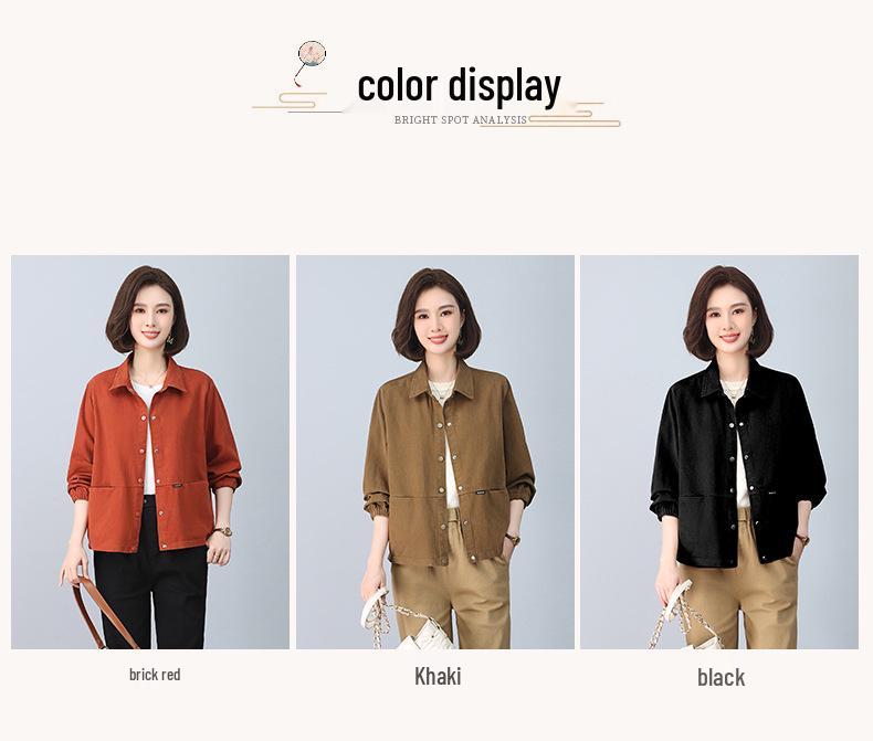 Petite Women's Pure Cotton Short Jacket - High-End Spring & Fall 2024 Fashion for Middle-Aged Mothers.