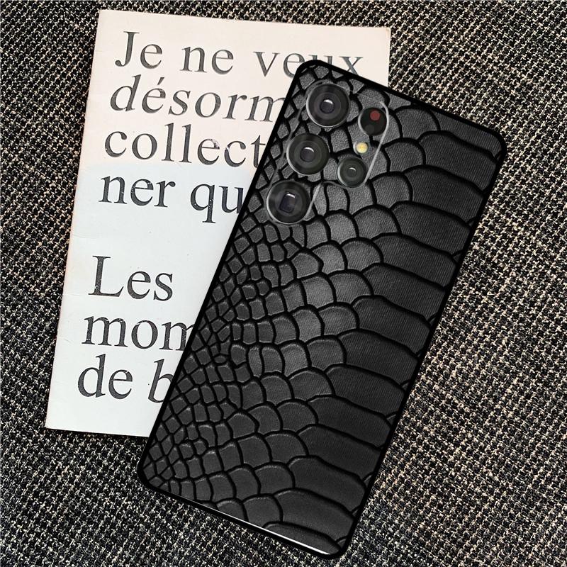 Snake Skin Texture Case For Samsung Galaxy S25 Ultra S21 S22 S23 S24 Ultra S9 S10 S20 Plus S25 FE Back Cover