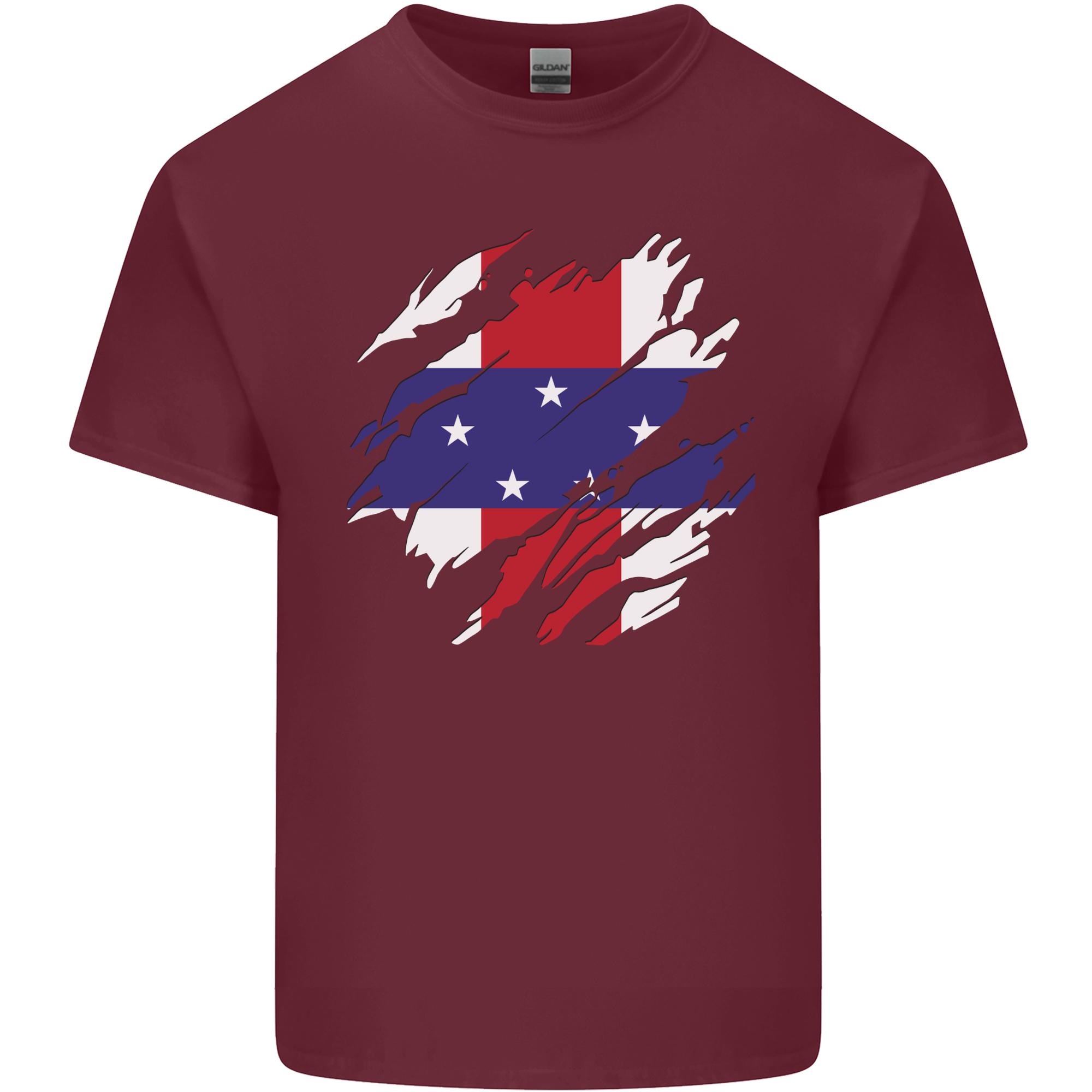 Torn Flag Netherlands Antilles Unisexs Light Cotton TShirt S