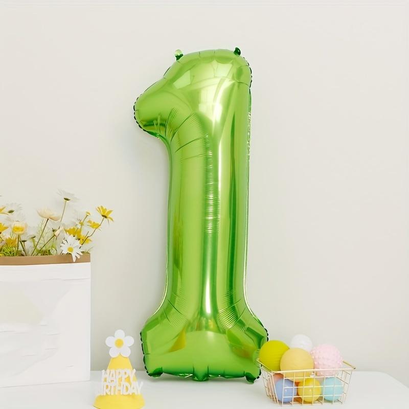 

1pc 40 Inch Green Numbers Aluminum Film Balloon Happy Birthday Party Decoration Kids Adults Picnics Photos Large Number Balloons 40inch