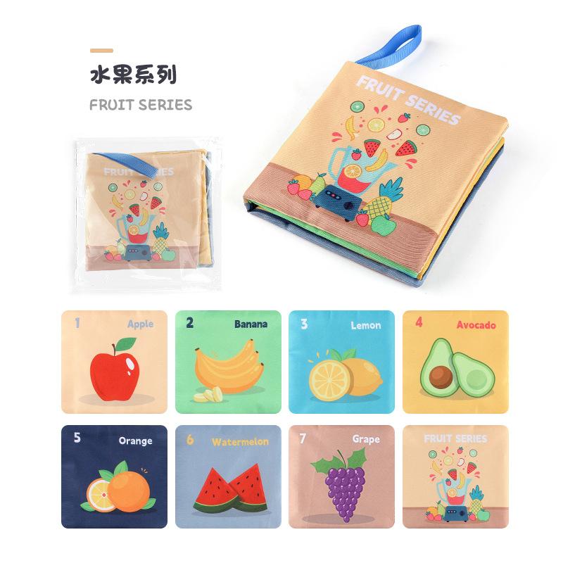 Baby Cloth Book Early Education Toy 4 Pages 8 Sides Palm Book Can Not Be Torn Animal Characters Cognition Baby Cloth Book