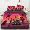 Cartoon Car King Queen Duvet Cover Cute Red Toy Sports Cars Bedding Set Kids Police Car Fire Truck Bedclothes Children Bedroom
