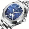 Luxury Brand Business Men's Watches Fashion Blue Dial Auto Date Quartz Wristwatches Men Casual Sports Watches  Erkek Kol Saati