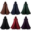 Medieval Black Hooded Cloak Adult Unisex Brown Cloak Halloween Vampire Witch Cosplay Costume Green Red Robe Cape Costume