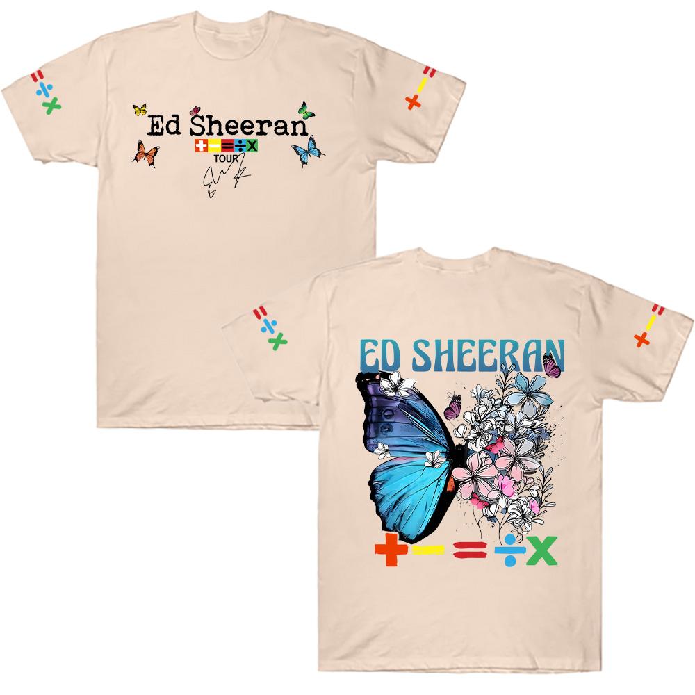 Ed Sheeran Baumwoll T-Shirt Ed Sheeran Schmetterling T-Shirts Harajuku Mann Frau Fan Geschenk T-Shirt Sommer Y2K Rundhals Kurzarm Kleidung