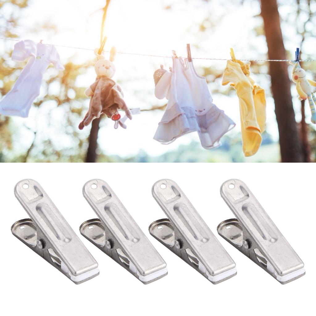 20Pcs Clothes Clips Stainless Steel Clothes Hanging Pins Clamps Home Laundry Underwear Pegs