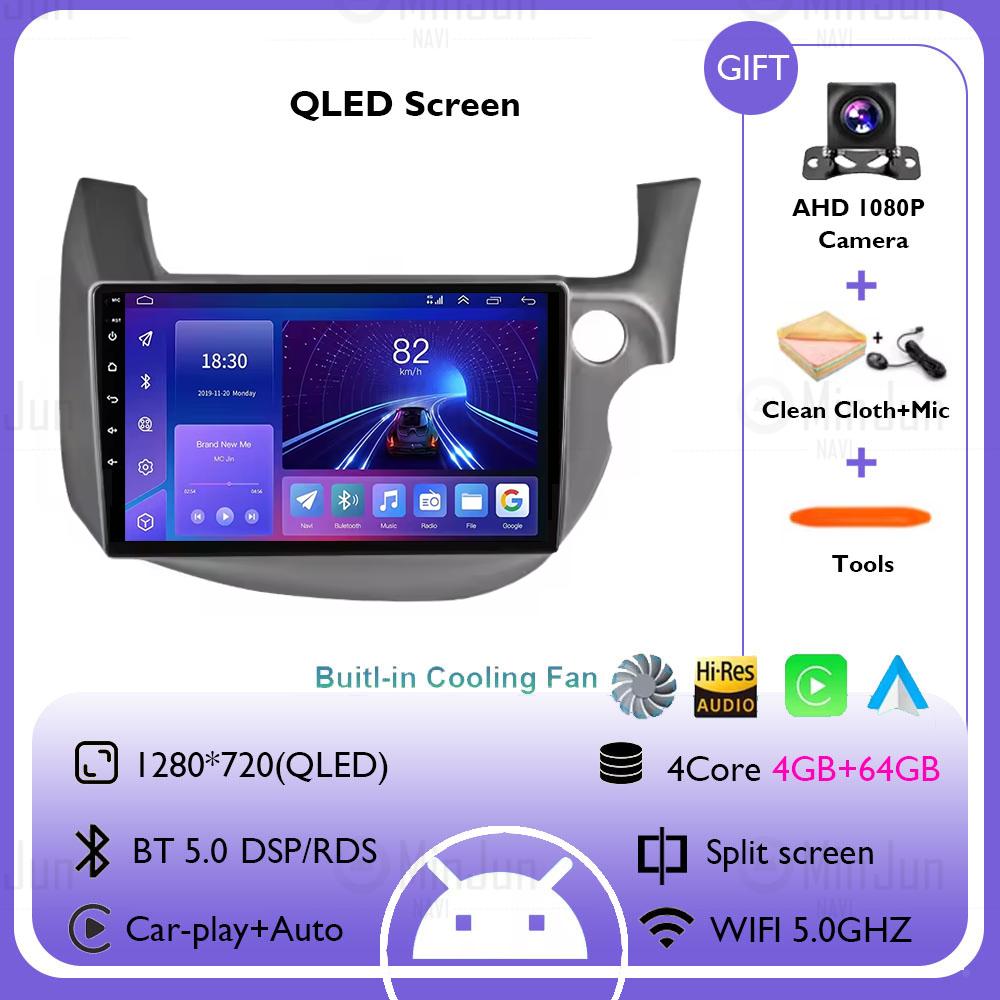 Android 14 Car Radio For HONDA FIT JAZZ 2007-2014 Right Hand Drive Carplay Auto Multimedia Video Player Split Screen Head Unit