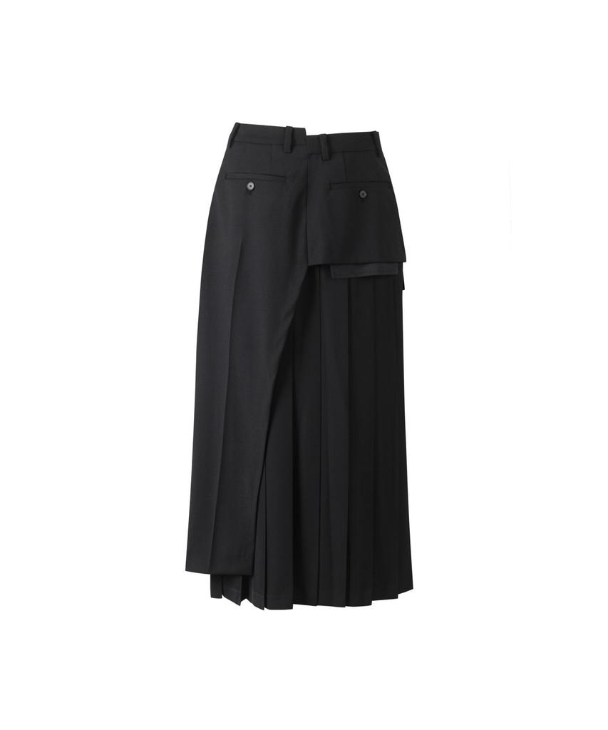 RECODE Asymmetric Pleats Skirt Rqkaa25537Bkx