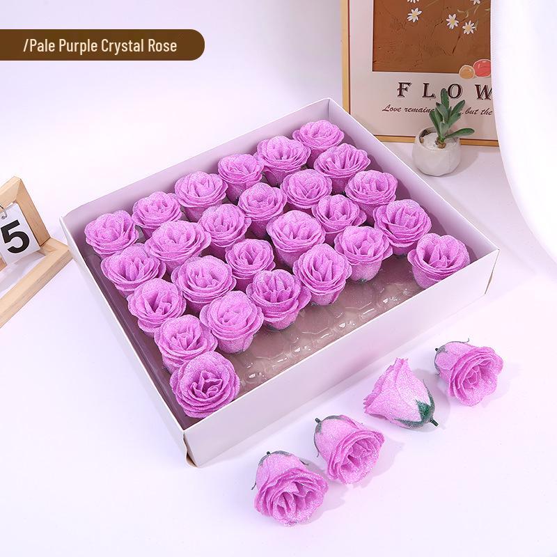 Rose Gold Crystal Glitter Blue Enchantress Flower Bouquet DIY Kit for Valentine's Day