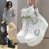 Fashion Women's Ankle Boots Fashion Platform Knight Short Boots Belt Buckle High Quality Thick Sole Leather Goth Women Boots Botas Mujer