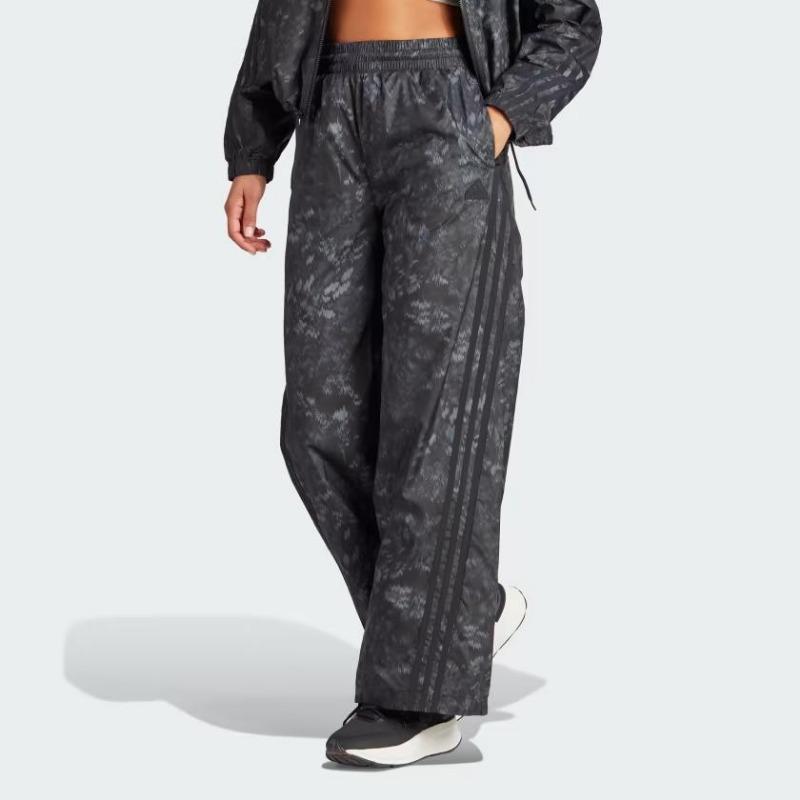 Adidas Future Icons 3-Stripes Woven Tracksuit Bottoms Tie-Dye Print Wide-Leg Sports Pants Women Bottoms Black IM2447