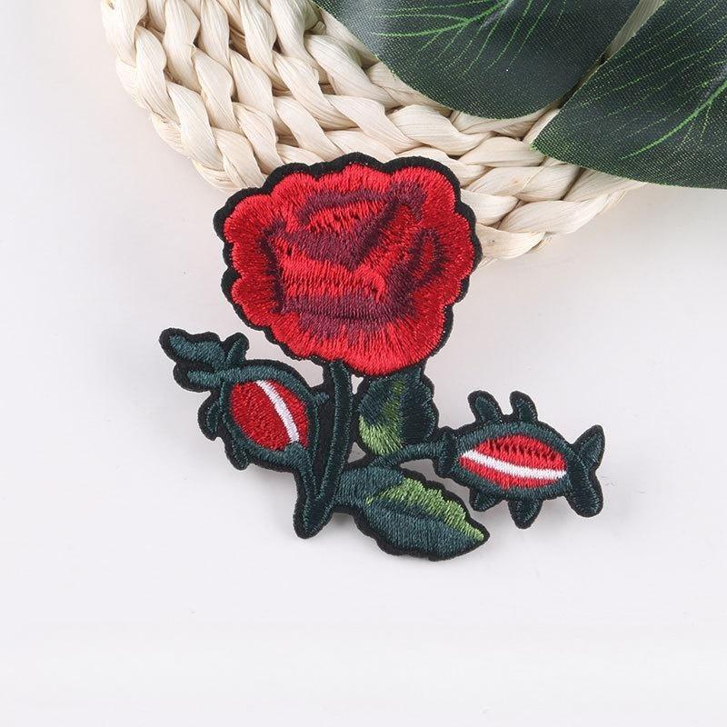 11Pcs Embroidery Rose Flower Sew Iron On Home Patch Badge Bag Hat Dress Applique Rose Patch