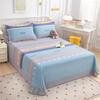 Simple Geometric Pattern Bed Sheet Set 100% Cotton Skin Friendly Flat Sheets with Pillowcase Thickened Queen Size Bedding Set