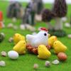 24Pcs Miniatures Garden Ornament Mix Chicken Chick Egg Nest Figurine Miniatures Home Decoration Kawaii Accessories Garden Decor