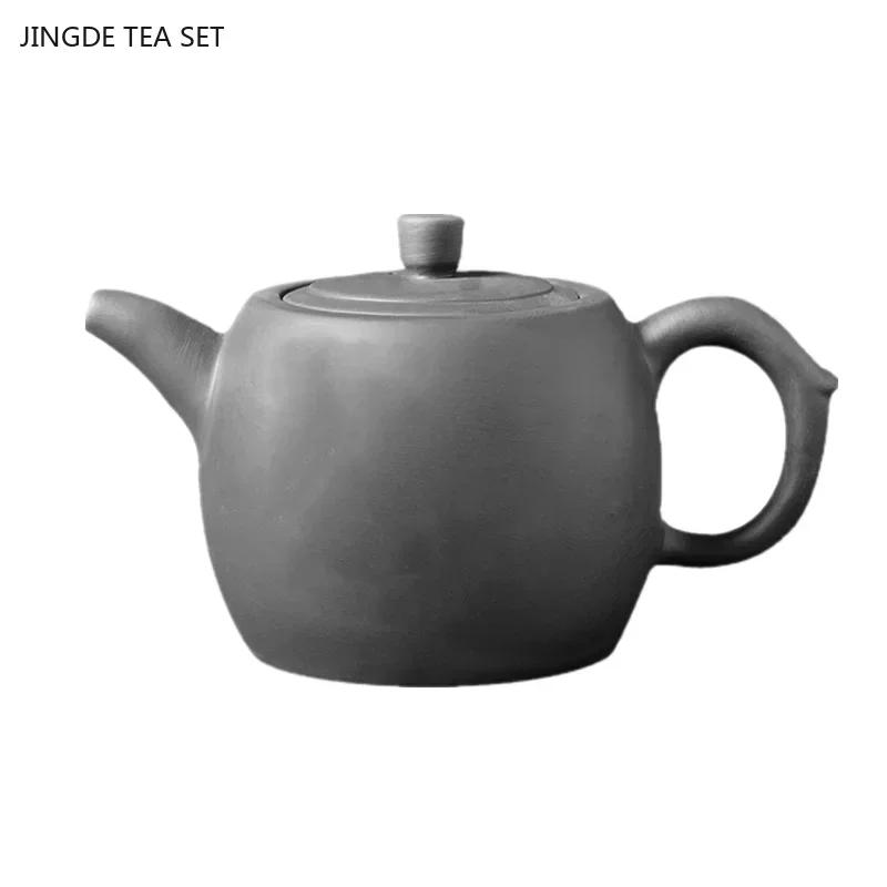 1PCS 380ML Yixing purple clay teapot solid color Chinese retro filter tea pot Tradition Tea ceremony accessories