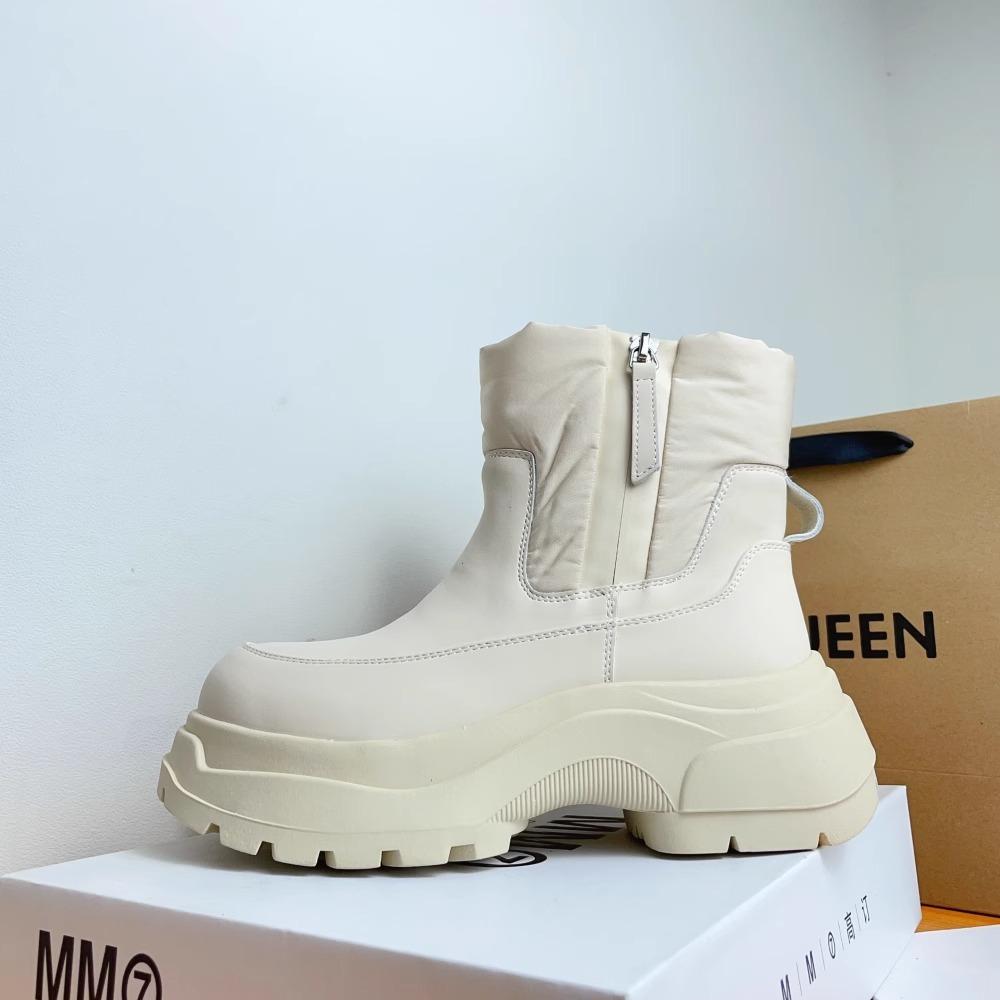 Fleece snow boots women's autumn and winter new versatile waterproof warm down boots thickened short boots cotton shoes