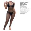 Lace Jumpsuit Hollow Mesh Fishnet Sleeveless Seductive Costume Halter Neck Women Wedding Night Honeymoon Bedroom Bodysuit