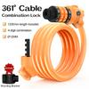 361 Degrees Bike Lock 4 Digit Code Combination Cable Lock Stronger Anti Theft Bike Cable Locks for Bicycle MTB Electric Scooter 4