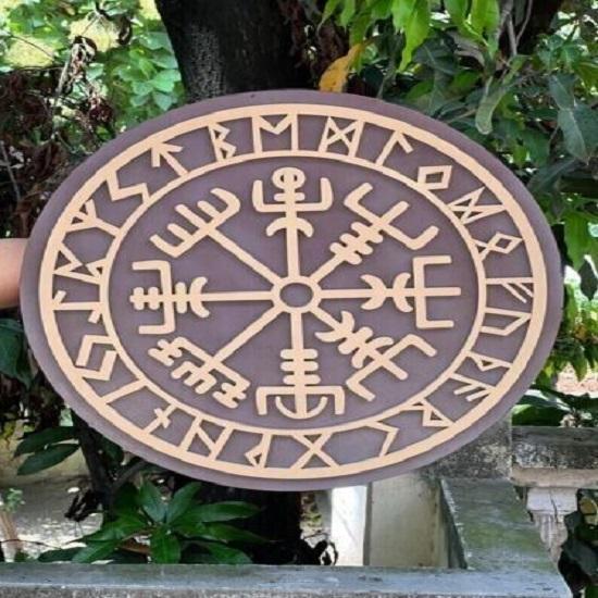 

Деревянный щит рыцарский бой средневековый воин круглая резьба косплей стена