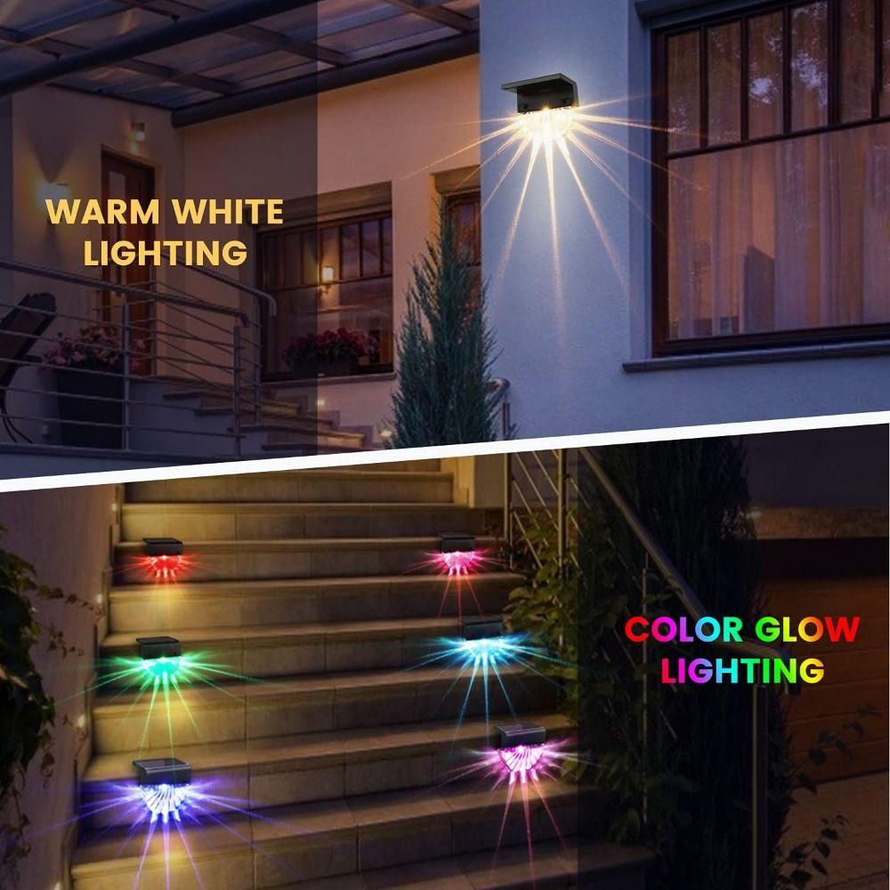 Waterproof Solar Deck Lights LED Light Terraces Railing Lamp Easy To Use Solar Step Lights  Yard