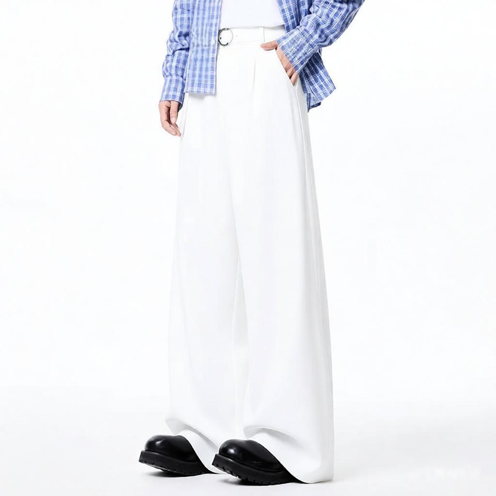 Cleanfit scimitar casual pants men's spring and autumn new trendy brand drape wide legs loose straight pants men