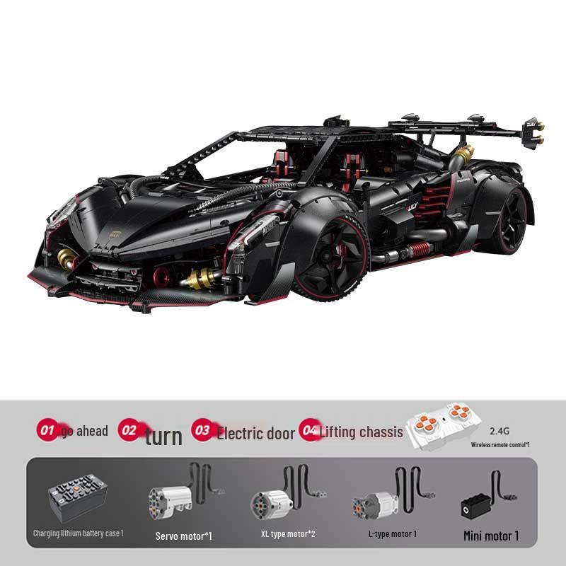 Lamborghini Poison 1:8 Supercar Model Building Blocks - High Difficulty Toy for Adults