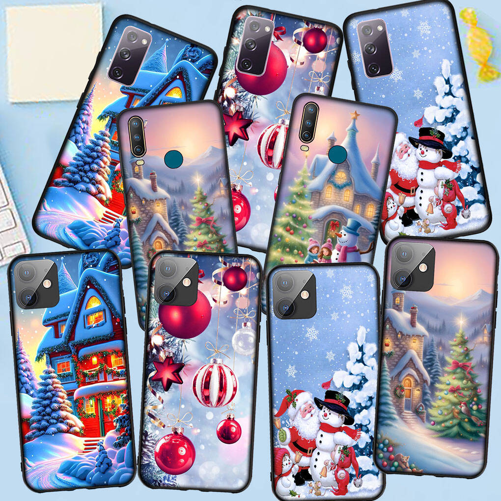 Case for iPhone 17 16 15 Plus Huawei P30 P20 Lite Redmi Note 14 12 11 13 Pro Max OPPO A60 A80 A40 A18 A38 Santa Claus Merry Christmas Tree Deer Cover