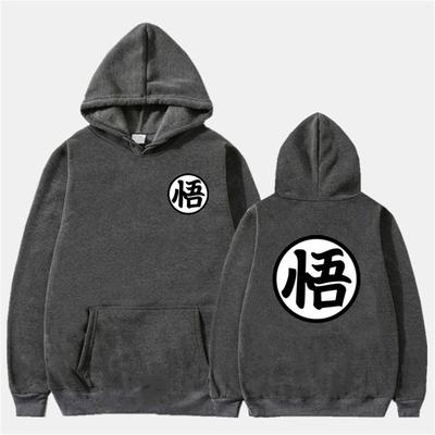 Popolare felpa con cappuccio da donna a doppio lato con stampa Wuzi, stile casual largo da marca, stile college, per primavera e autunno