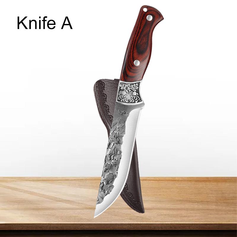 Professional Kitchen Knives Handmade Bone Cleaver Boning Chef Knife Stainless Steel Knife Peeling Fruit Forged Meat Cutting