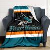 Name Custom San Jose Sharks Print Flannel Blanket High Quality Warm Comfortable Cover for All Seasons Perfect for Gifts Home Decor