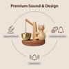 Wind Chime Doorbell-No-Drill Magnetic Door Bell,Brass &Solid Wood Cat Doorbell for Entry Door, Home &Pet Door