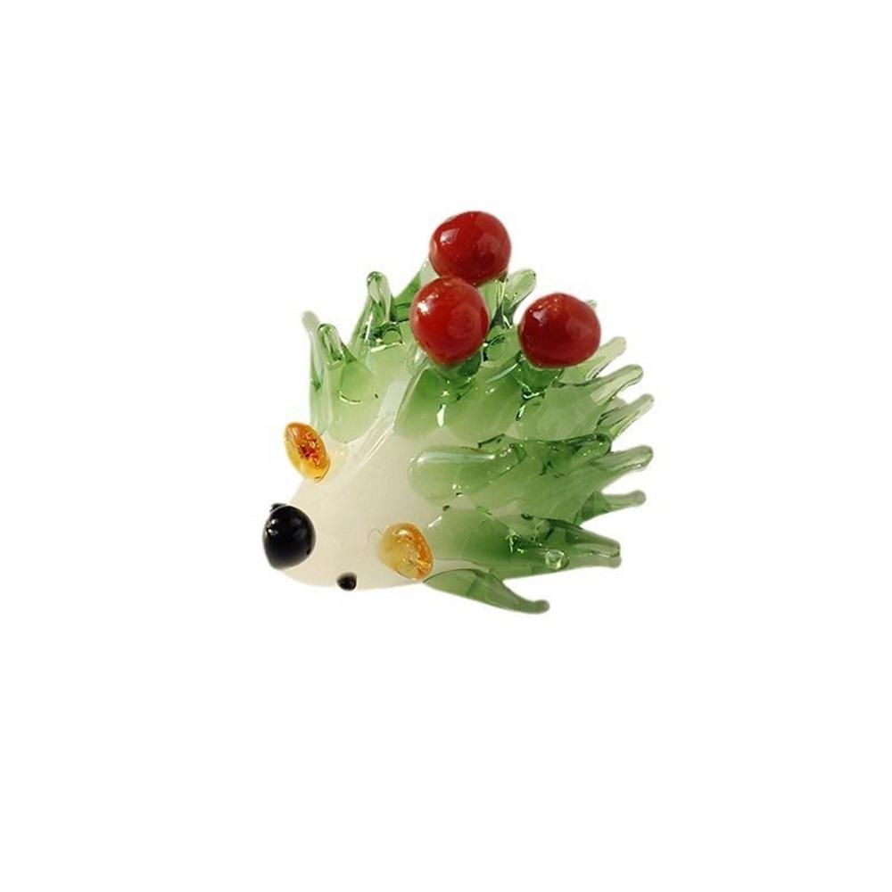 

Мультяшная фигурка ежика Ручная работа Животное Украшение Креативный кристалл Маленький ежик Настольный зелёный